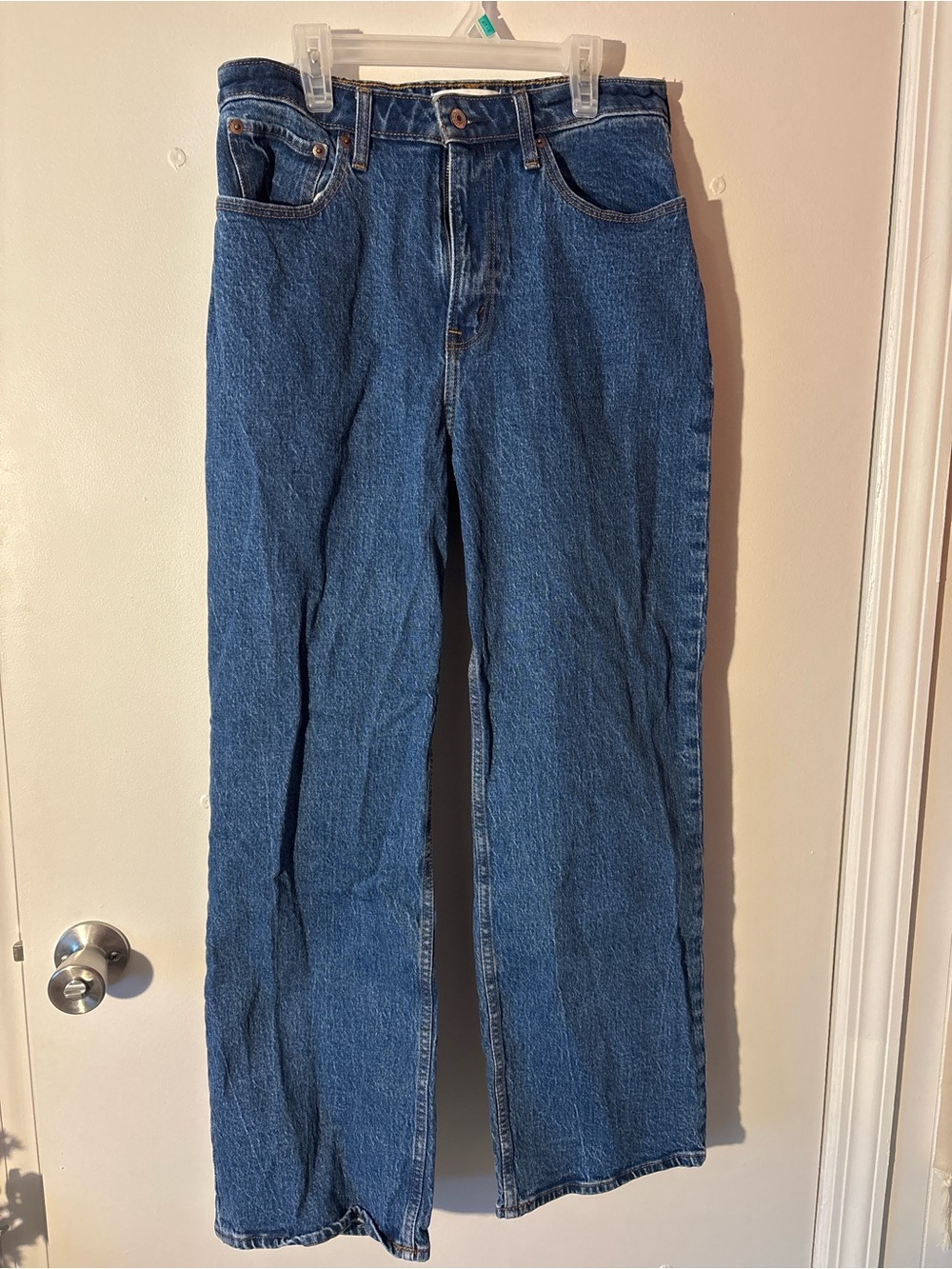 Abercrombie & Fitch Women's Straight Leg Blue Jeans